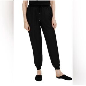 Eileen Fisher Black Silk Joggers Small Petite